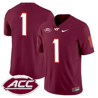 Men's Virginia Tech Hokies #1 Maroon 2025 Nike F.U.S.E. Vapor Limited Stitched College Football Jersey