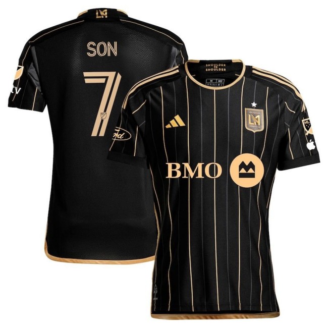 Men's Los Angeles FC #7 Son Heung-min Primary Black Gold 2025 adidas Authentic Jersey