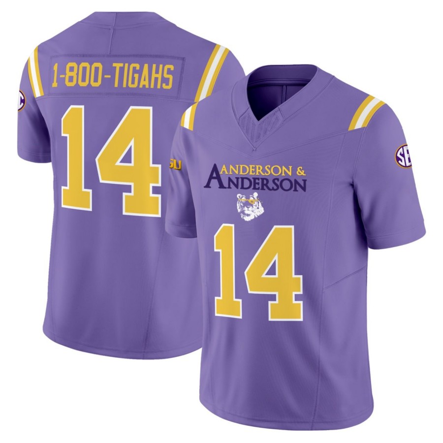 LSU Tigers 'Anderson' Purple Custom F.U.S.E. Limited Stitched Football Jersey LSU Tigers 'Anderson' Purple Custom F.U.S.E. Limited Stitched Football Jersey