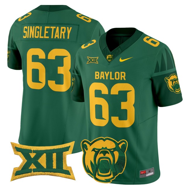 Men's Baylor Bears #63 Mike Singletary F.U.S.E. 2025 Vapor Limited V2 Jersey - Green