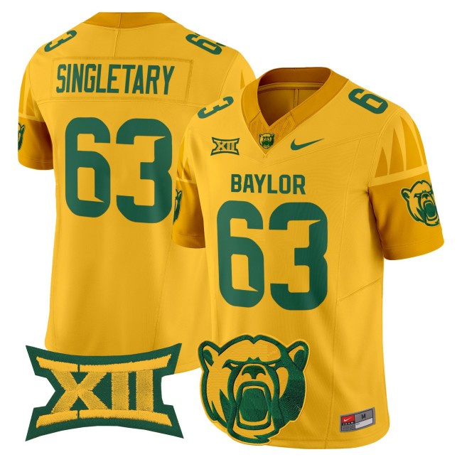 Men's Baylor Bears #63 Mike Singletary F.U.S.E. 2025 Vapor Limited V2 Jersey - Gold