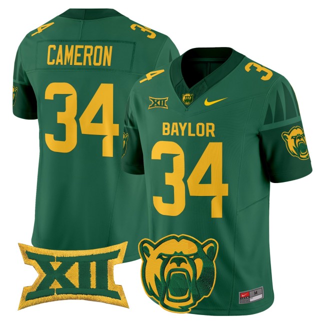 Men's Baylor Bears #34 Josh Cameron F.U.S.E. 2025 Vapor Limited V2 Jersey - Green