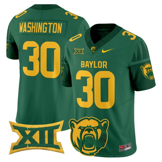Men's Baylor Bears #30 Bryson Washington F.U.S.E. 2025 Vapor Limited V2 Jersey - Green