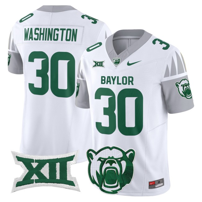 Men's Baylor Bears #30 Bryson Washington F.U.S.E. 2025 Vapor Limited V2 Jersey - White