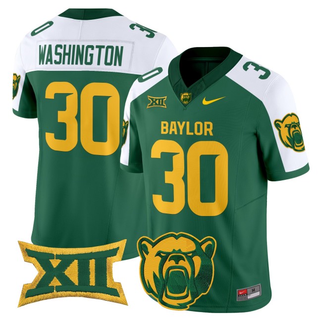 Men's Baylor Bears #30 Bryson Washington F.U.S.E. 2025 Vapor Limited V2 Jersey - Green White