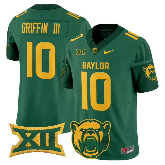 Men's Baylor Bears #10 Robert Griffin III F.U.S.E. 2025 Vapor V2 Limited Jersey - Green