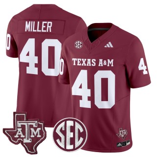 Men's Texas A&M Aggies #40 Von Miller 2025 Vapor Limited Jersey - Maroon