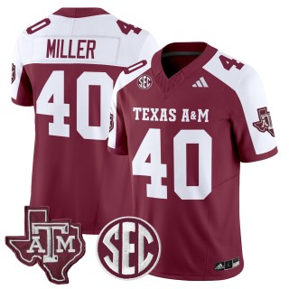 Men's Texas A&M Aggies #40 Von Miller 2025 Vapor Limited Jersey - Maroon Alternate