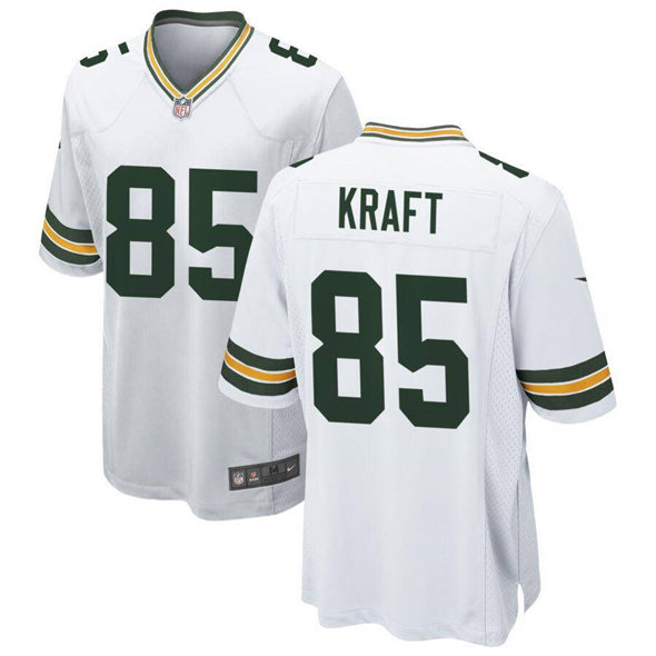 Men's Green Bay Packers #85 Tucker Kraft White Football Stitched Game Jersey Men's Green Bay Packers #85 Tucker Kraft White Football Stitched Game Jersey