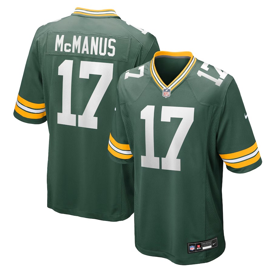 Men's Green Bay Packers #17 Brandon McManus Green Nike Team Stitched Game Jersey Men's Green Bay Packers #17 Brandon McManus Green Nike Team Stitched Game Jersey