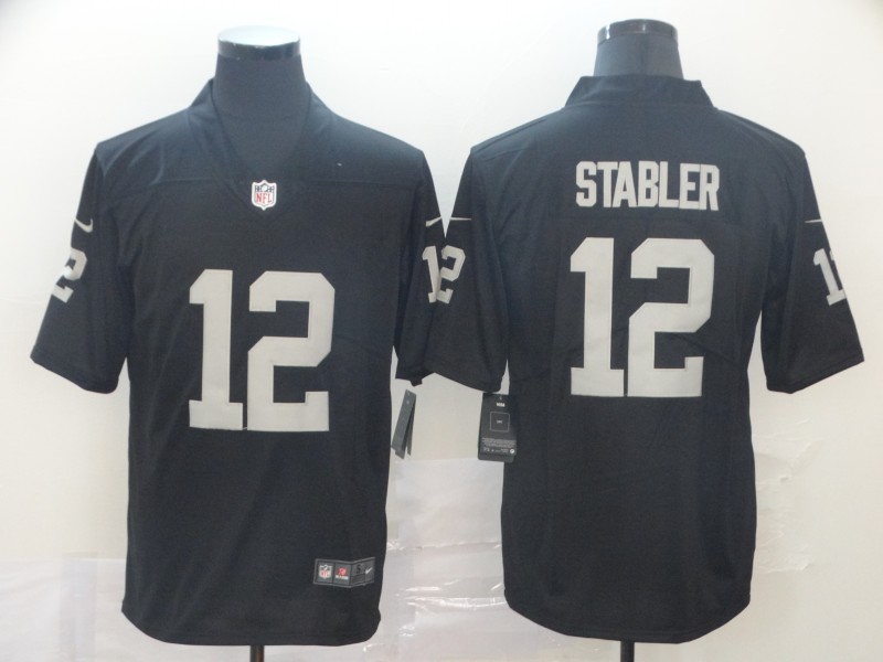 Women's Las Vegas Raiders #12 Ken Stabler Black Vapor Untouchable Limited Stitched Football Jersey(Run Small)
