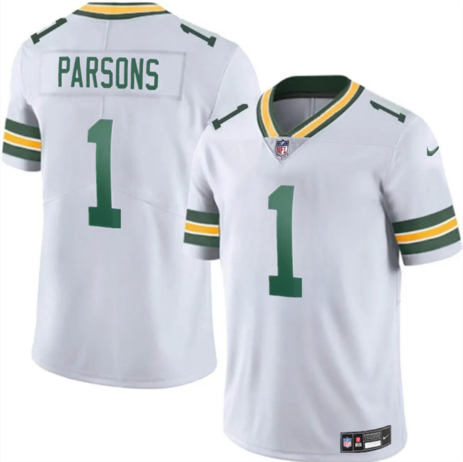 Men's Green Bay Packers #1 Micah Parsons White 2025 Vapor Untouchable Limited Stitched Football Jersey