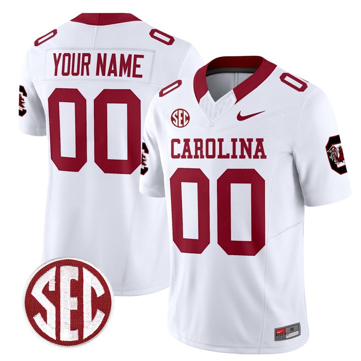 Men's South Carolina Gamecocks Custom White 1980 Throwback Nike Vapor Limited Stitched Football Jersey
