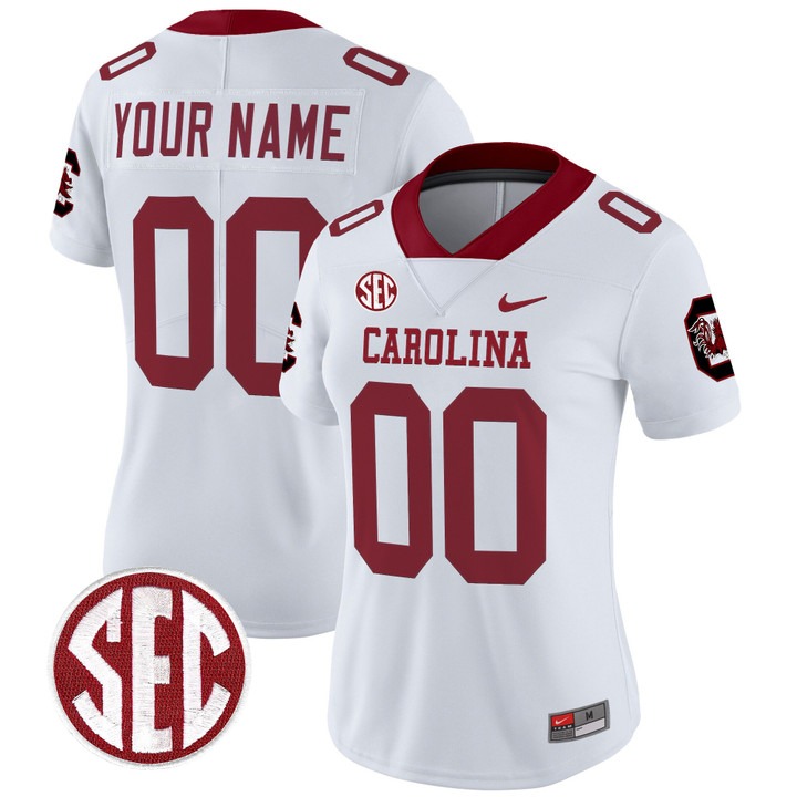 Women's South Carolina Gamecocks Custom White 1980 Throwback Nike Vapor Limited Stitched Football Jersey