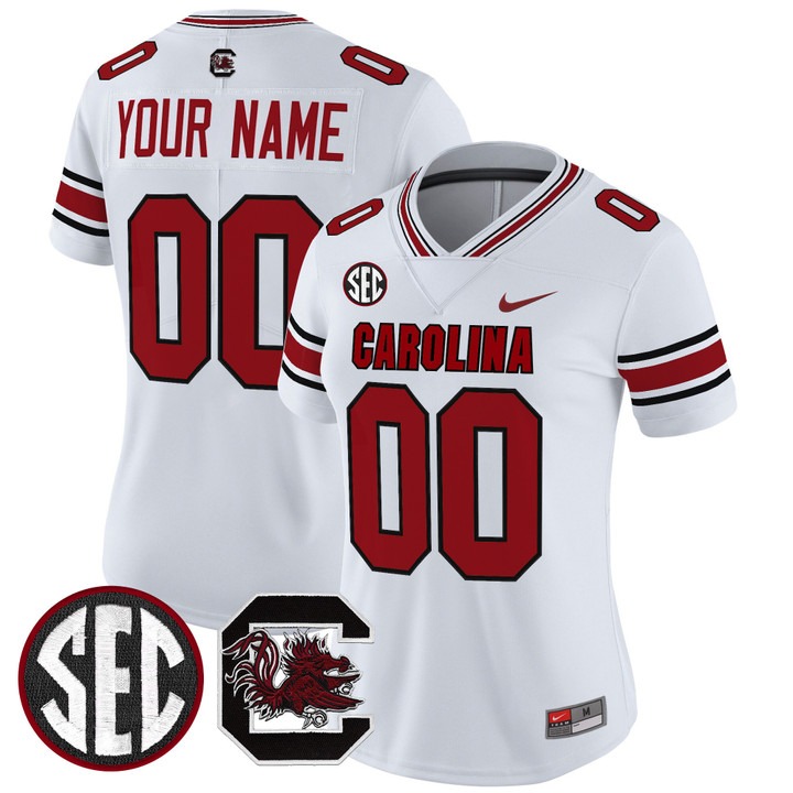 Women's South Carolina Gamecocks Custom White Nike Vapor Limited Stitched Football Jersey