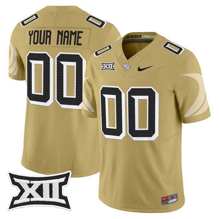 Men's UCF Knights Custom Gold 2025 Vapor Limited Stitched Football Jersey