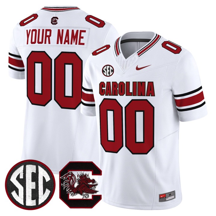 Men's South Carolina Gamecocks Custom White Nike Vapor Limited Stitched Football Jersey
