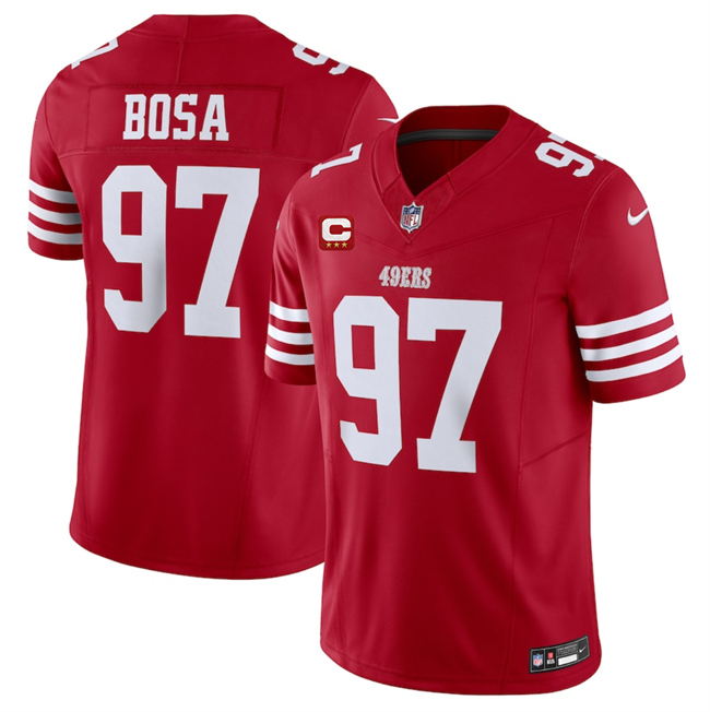 Men's San Francisco 49ers #97 Nick Bosa Red 2025 F.U.S.E. With 3-Star C Patch Vapor Untouchable Limited Stitched Football Jersey