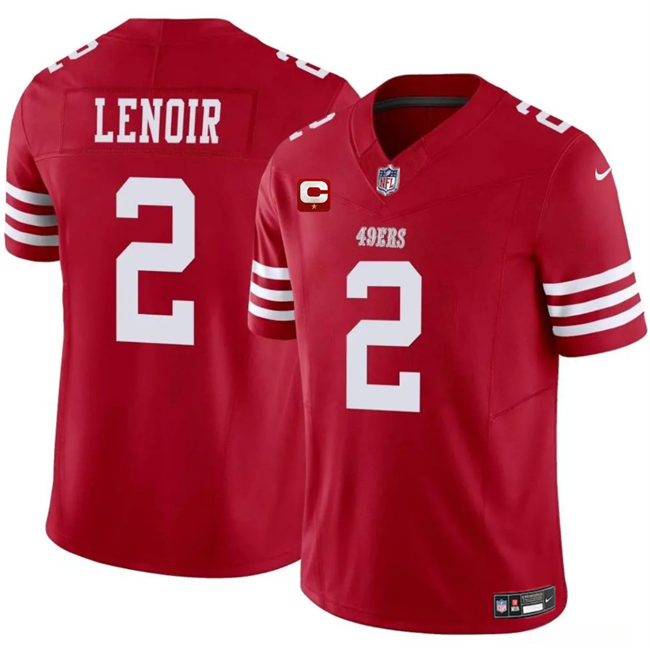 Men's San Francisco 49ers #2 Deommodore Lenoir Red 2025 F.U.S.E. With 1-Star C Patch Vapor Untouchable Limited Stitched Football Jersey