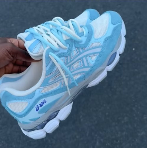 Women's White Blue Shoes 075