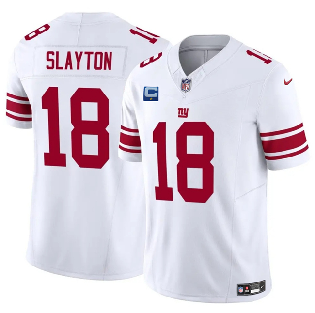 Men's New York Giants #18 Darius Slayton White 2025 F.U.S.E. With 1-Star C Patch Vapor Untouchable Limited Stitched Jersey Men's New York Giants #18 Darius Slayton White 2025 F.U.S.E. With 1-Star C Patch Vapor Untouchable Limited Stitched Jersey