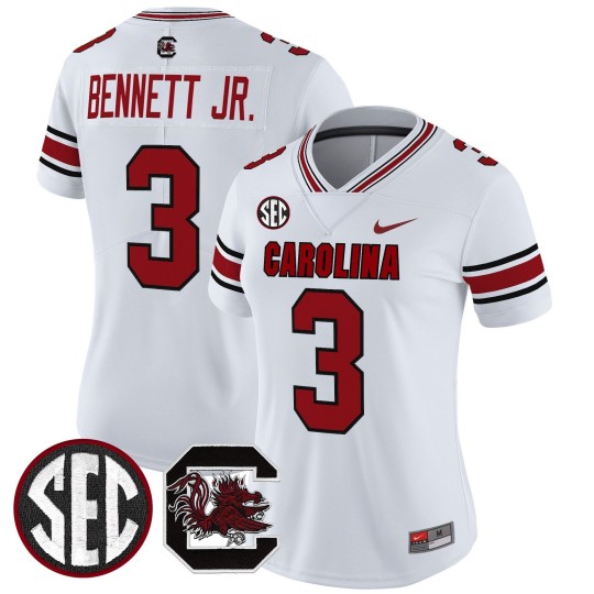 Women's South Carolina Gamecocks #3 Mazeo Bennett Jr. White Nike Limited Stitched Football Jersey