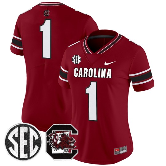 Women's South Carolina Gamecocks #1 White Nike Stitched Football Jersey Women's South Carolina Gamecocks #1 White Nike Stitched Football Jersey