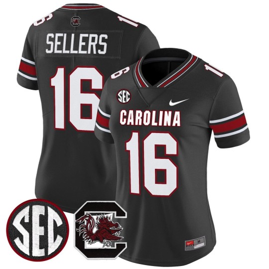 Women's South Carolina Gamecocks #16 LaNorris Sellers Black Nike Limited Stitched Football Jersey