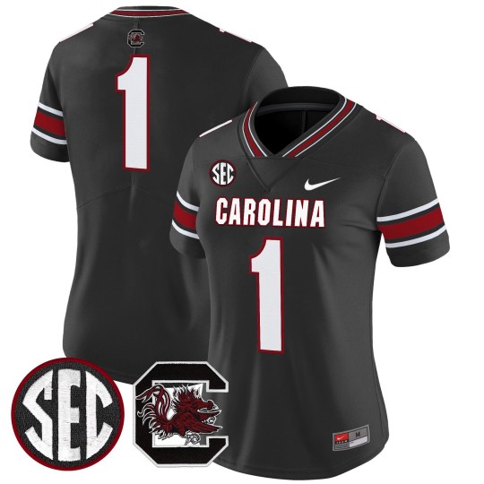 Women's South Carolina Gamecocks #1 Black Nike Limited Stitched Football Jersey Women's South Carolina Gamecocks #1 Black Nike Limited Stitched Football Jersey