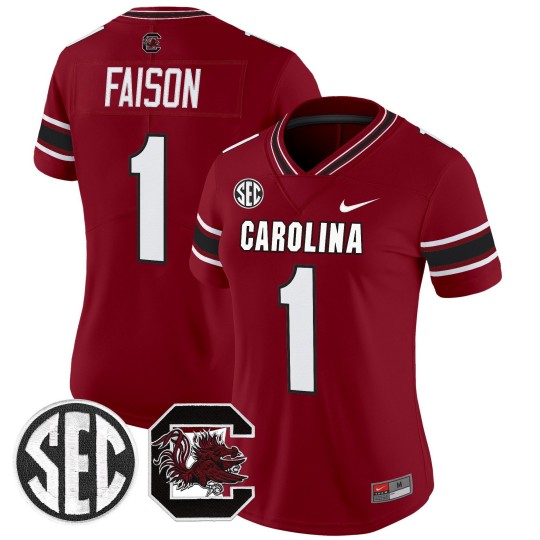 Women's South Carolina Gamecocks #1 Rahsul Faison White Nike Stitched Football Jersey Women's South Carolina Gamecocks #1 Rahsul Faison White Nike Stitched Football Jersey