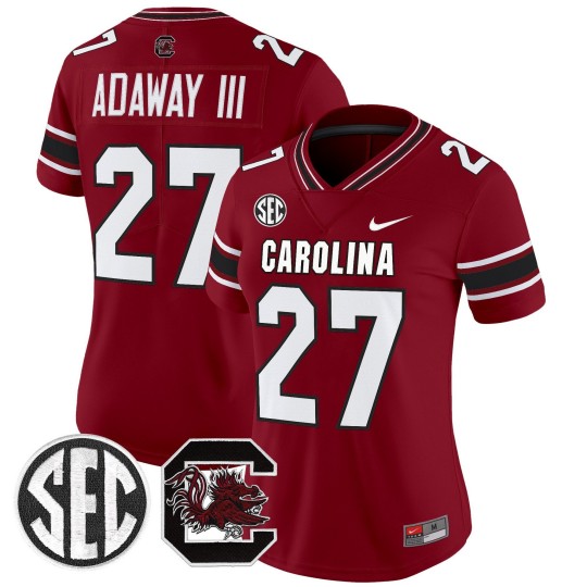 Women's South Carolina Gamecocks #27 Oscar Adaway III White Nike Stitched Football Jersey