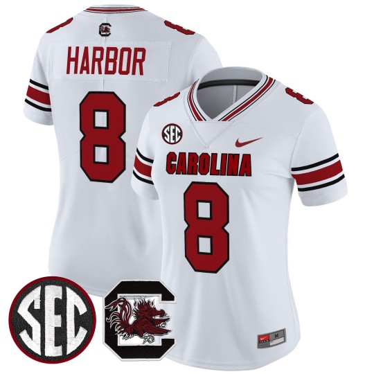 Women's South Carolina Gamecocks #8 Nyck Harbor White Nike Limited Stitched Football Jersey