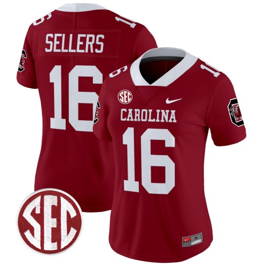 Women's South Carolina Gamecocks #16 LaNorris Sellers Garnet 'Nike' 1980 Throwback Stitched Football Jersey