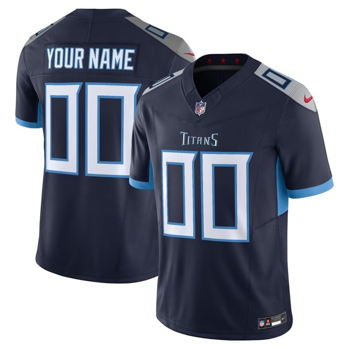 Men's Tennessee Titans Custom Navy Vapor F.U.S.E. Limited Stitched Jersey
