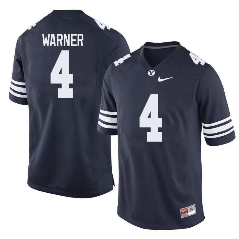 Men's BYU Cougars #4 Fred Warner Navy Nike Vapor Limited Stitched Football Jersey
