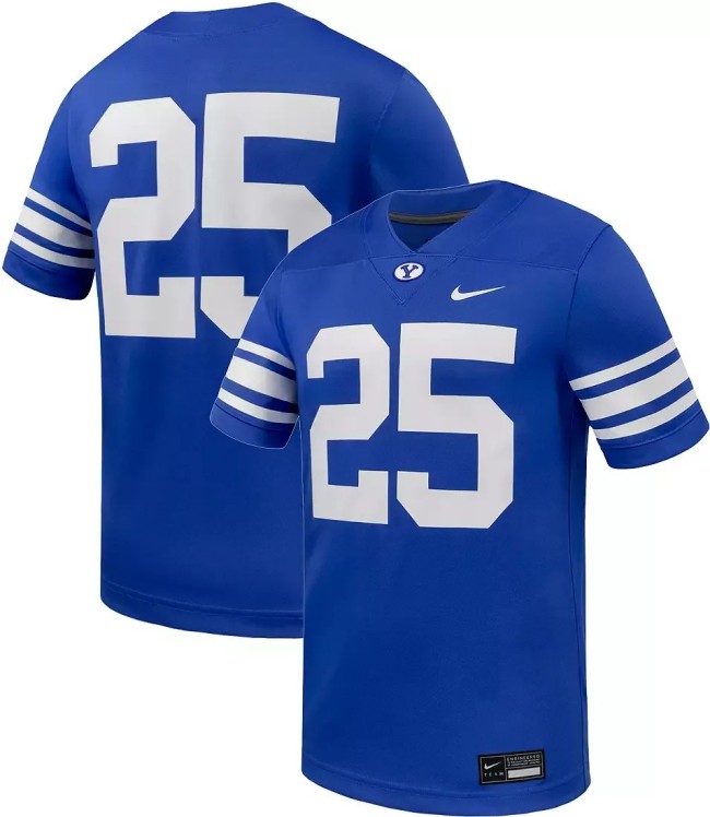 Men's BYU Cougars #25 Royal Nike Replica Home Stitched Football Jersey