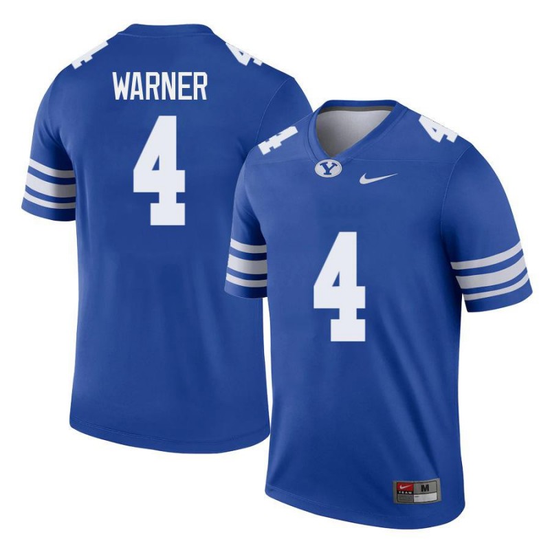 Men's BYU Cougars #4 Fred Warner Royal Nike Vapor Limited Stitched Football Jersey