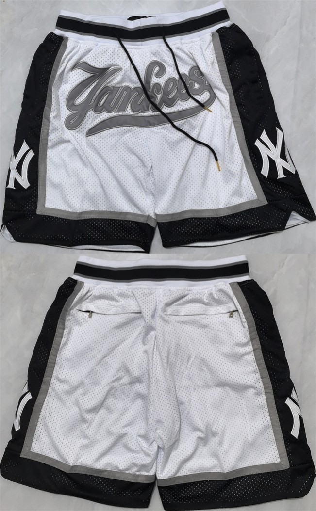 Men's New Yok Yankees White Shorts (Run Small)