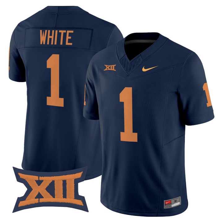 Men's West Virginia #1 Jahiem White Navy 1965 Throwback Vapor F.U.S.E. Limited Stitched Football Jersey