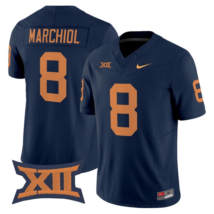 Men's West Virginia #8 Nicco Marchiol Navy 1965 Throwback Vapor F.U.S.E. Limited Stitched Football Jersey