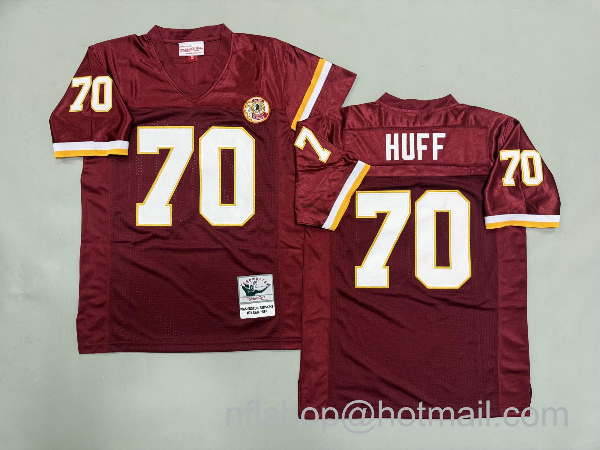 Men's Washington Commanders #70 Sam Huff Red Mitchell & Ness Jersey