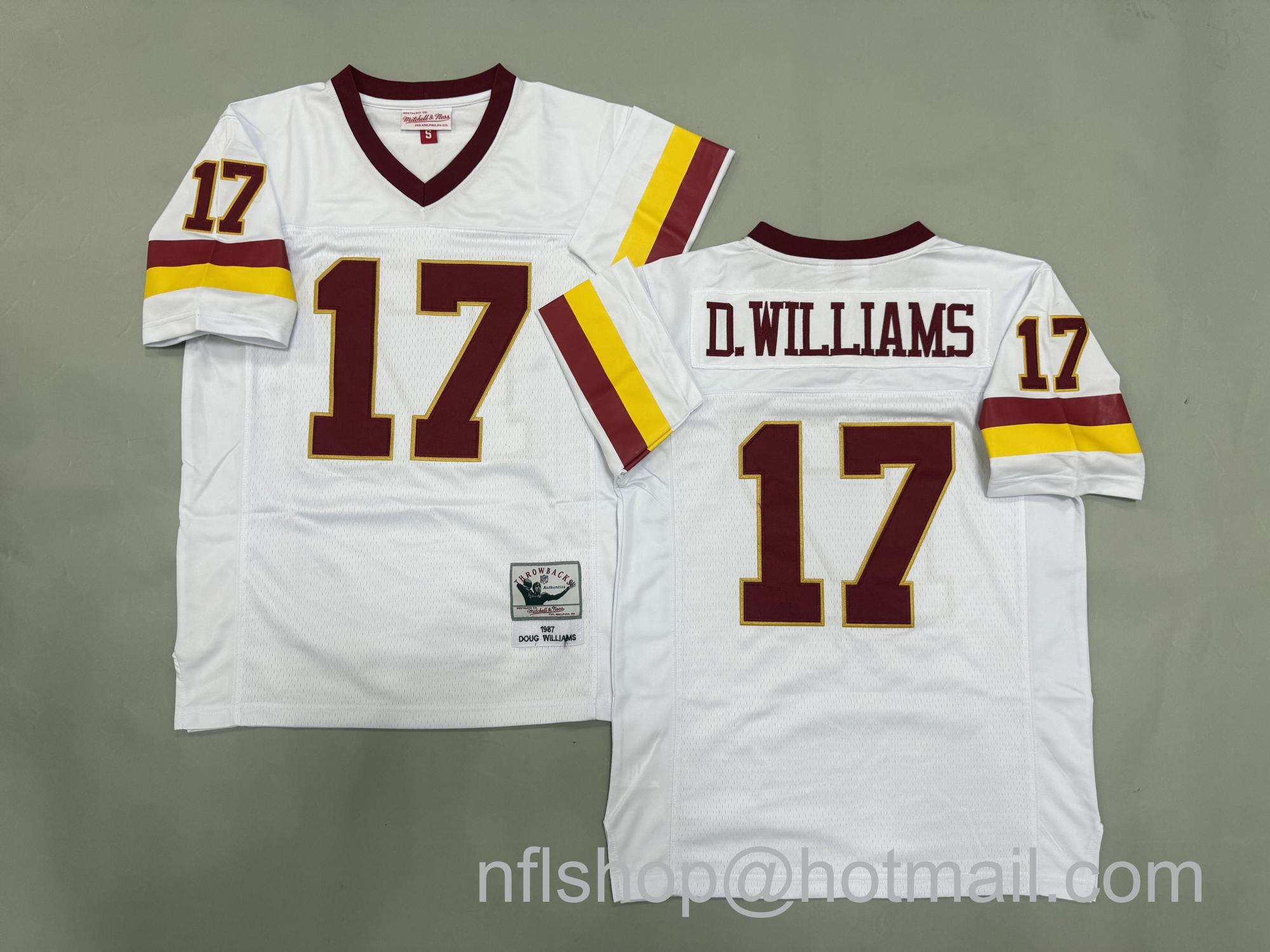 Men's Washington Commanders #17 Doug Williams White 1987 Mitchell & Ness Jersey