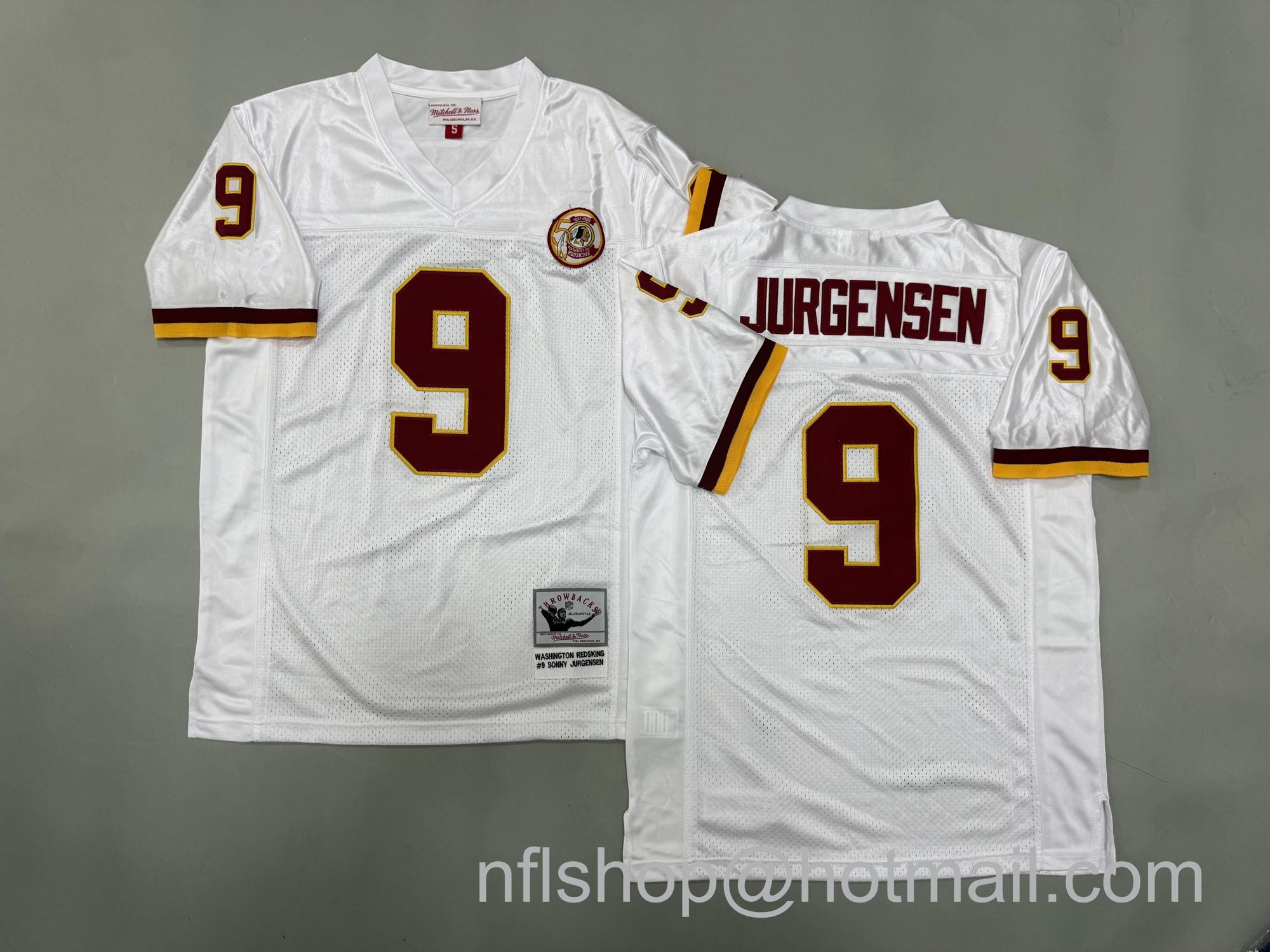 Men's Washington Commanders #9 Sonny Jurgensen White Mitchell & Ness Jersey