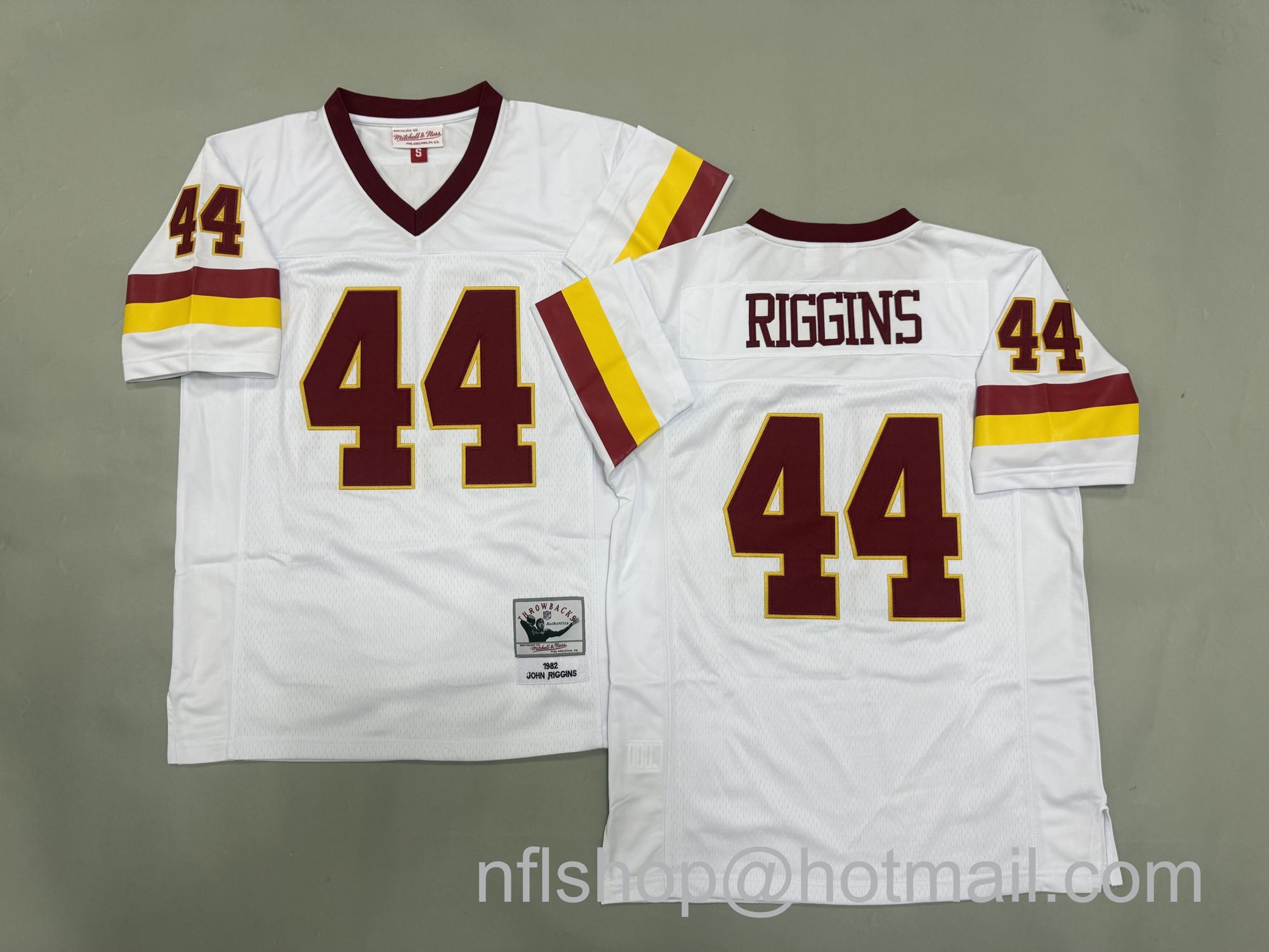 Men's Washington Commanders #44 John Riggins White 1982 Mitchell & Ness Jersey