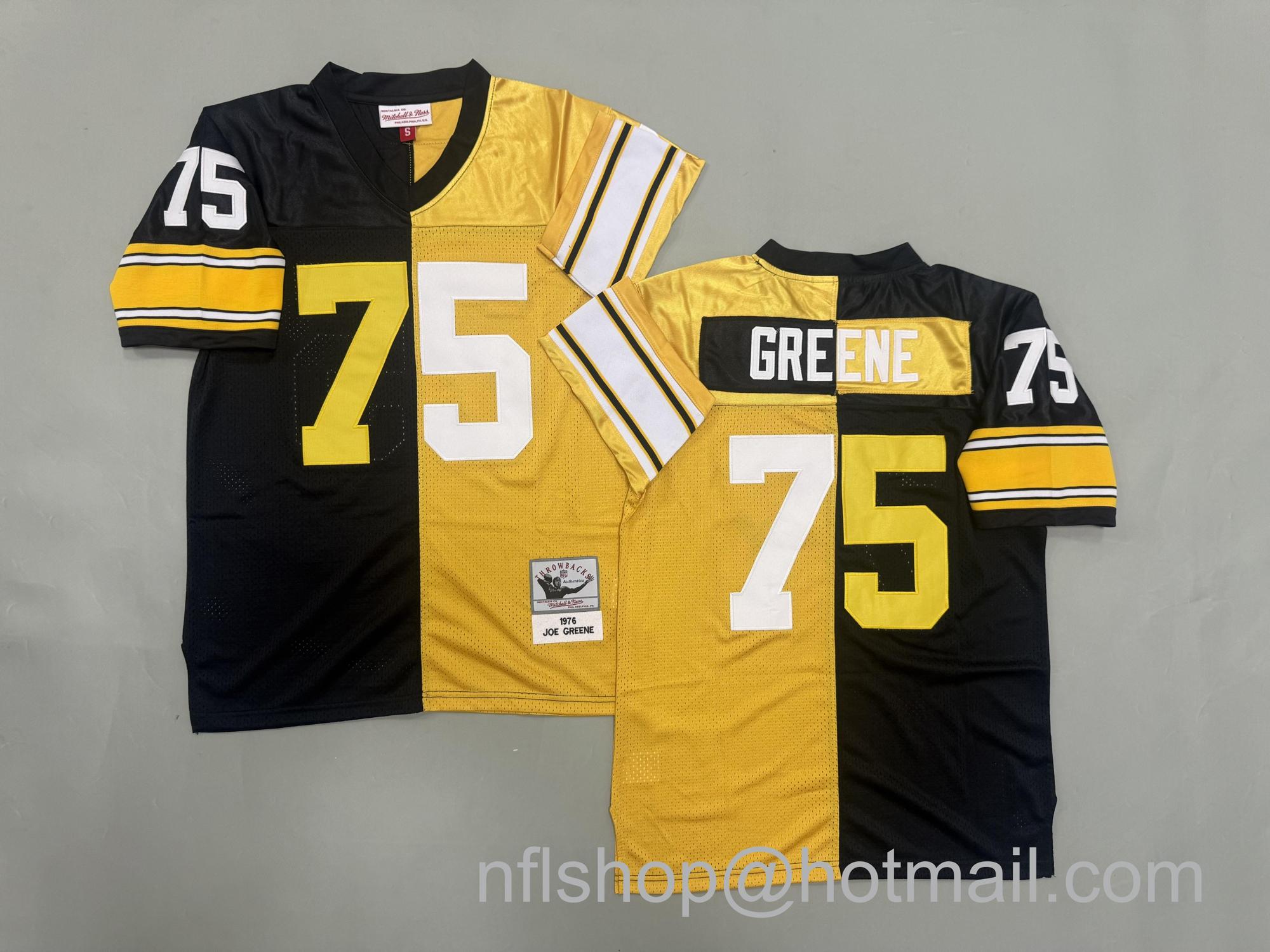 Men's Pittsburgh Steelers #75 Joe Greene Split 1976 Mitchell & Ness Jersey