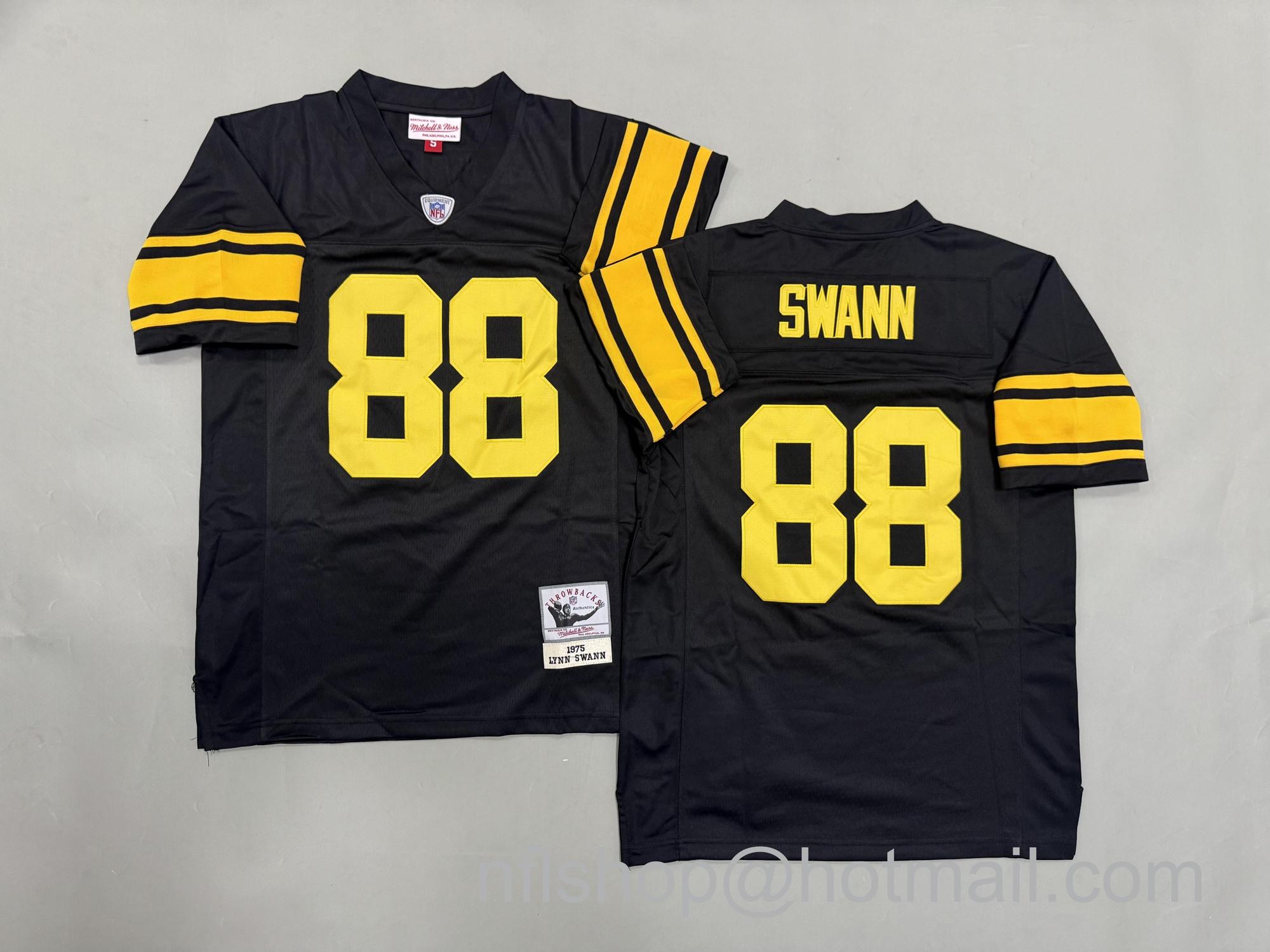 Men's Pittsburgh Steelers #88 Lynn Swann Black Color Rush 1975 Throwback NFL Jersey