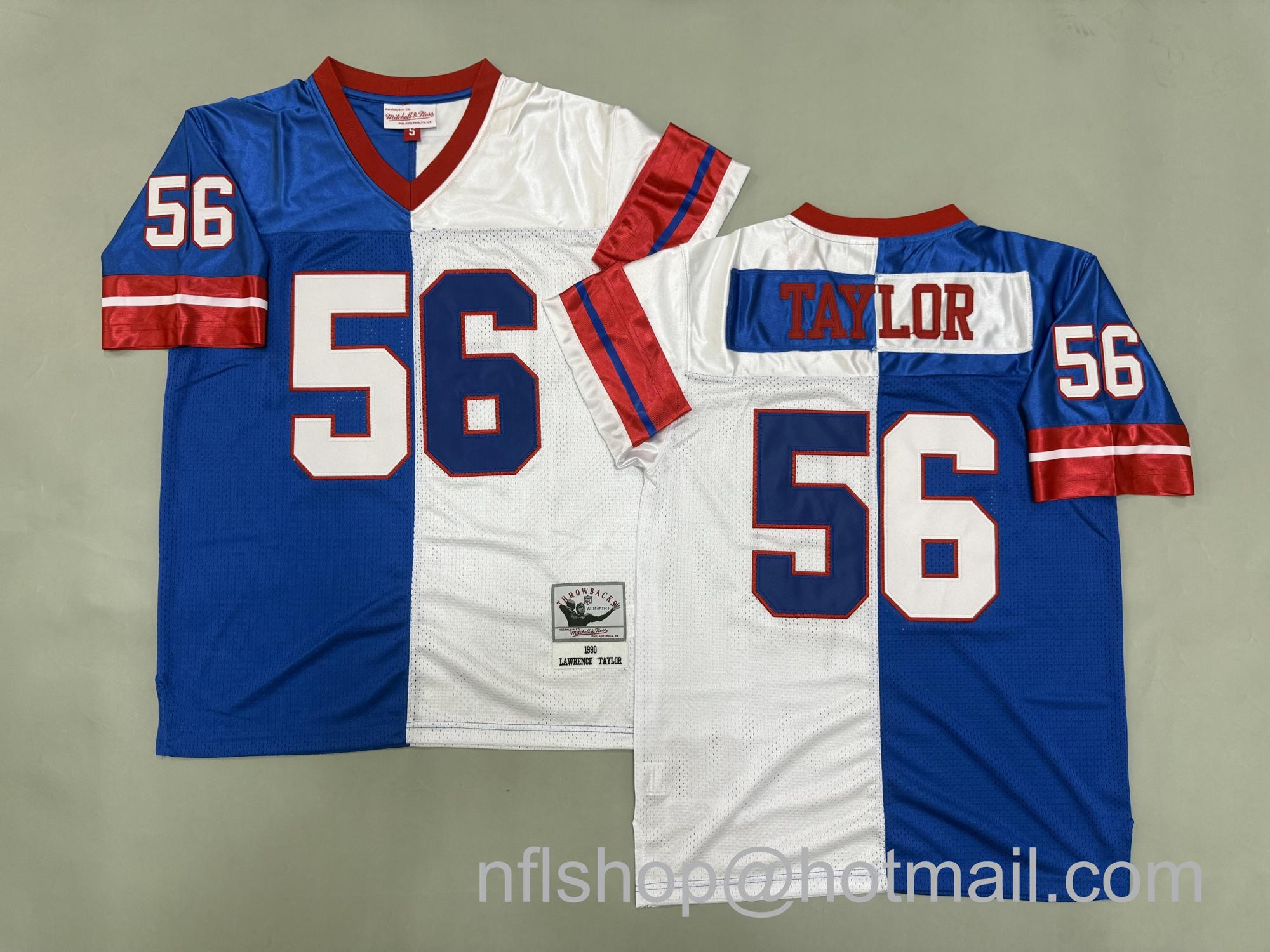 Men's New York Giants #56 Lawrence Taylor Split 1990 Mitchell & Ness Jersey