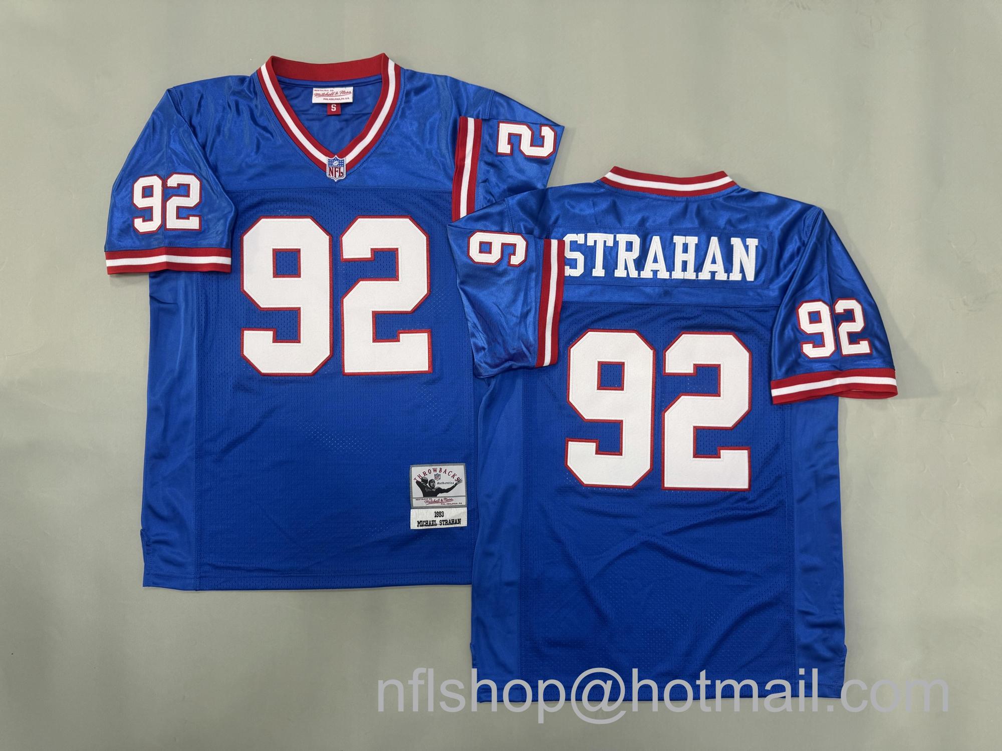 Men's New York Giants #92 Michael Strahan Royal 1993 Mitchell & Ness Jersey