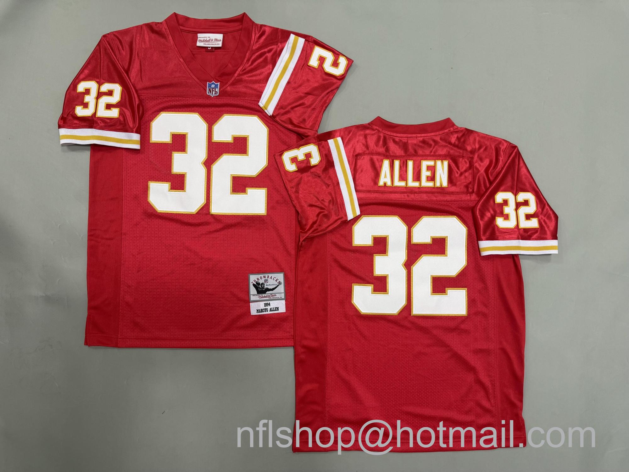 Men's Kansas City Chiefs #32 Marcus Allen 1994 Red Throwback NFL Jersey