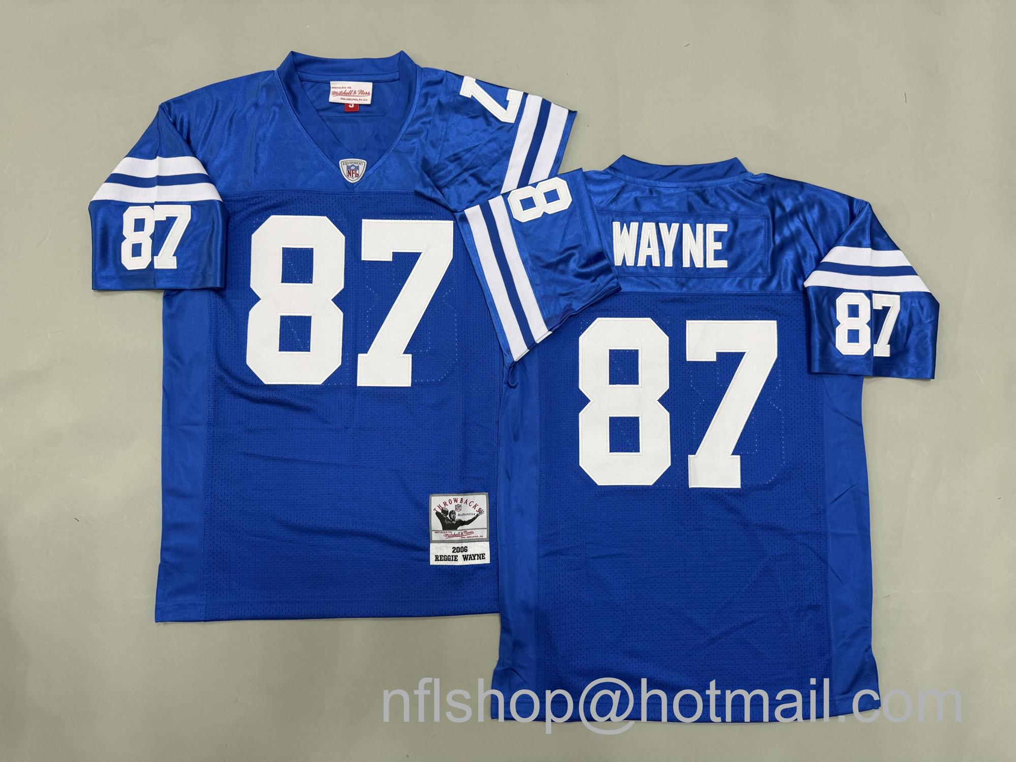 Men's Indianapolis Colts #87 Reggie Wayne Royal 2006 Throwback NFL Jersey